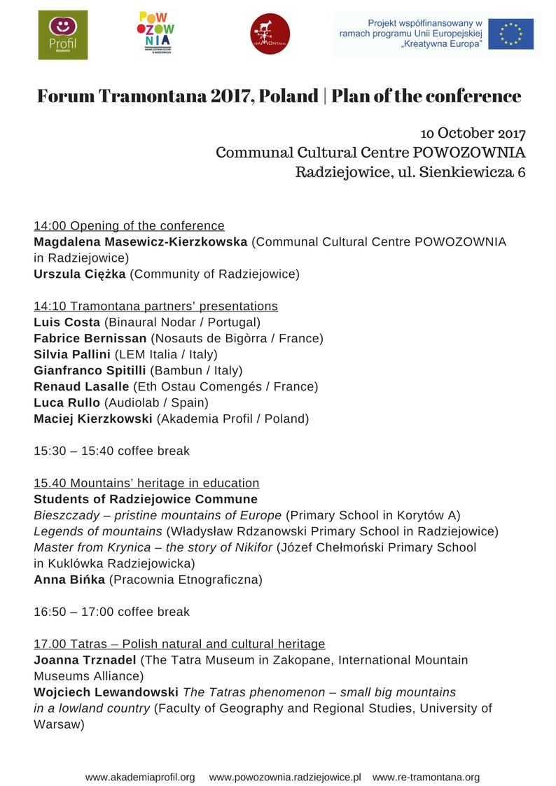 Forum Tramontana – program konferencji